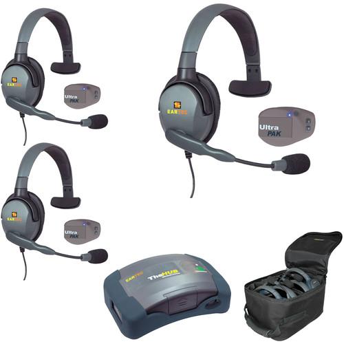 Eartec UPMX4GS3 UltraPAK 3-Person HUB Intercom System with Max4G Single Headset
