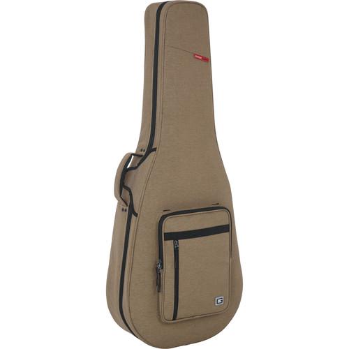 Gator Cases Rigid EPS Transit Series Lightweight Case for 12-String Dreadnought Guitars In Tan with Beige Inter