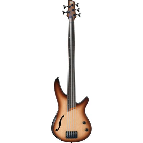 Ibanez SRH505F SR Series Bass Workshop - 5-String Fretless Semi-Hollow Body Electric Bass Guitar