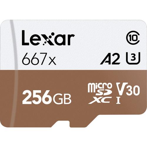 Lexar 256GB Professional 667x UHS-I microSDXC Memory Card with SD Adapter