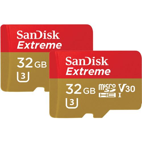 SanDisk 32GB Extreme UHS-I microSDHC Memory Card with SD Adapter