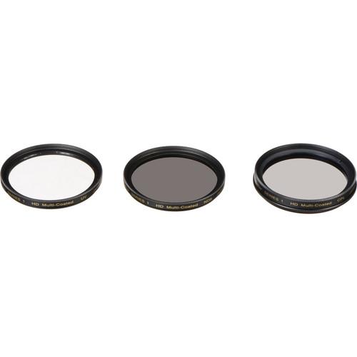Vivitar 52mm UV, Circular Polarizer, and Solid Neutral Density 0.9 Three-Piece Filter Kit