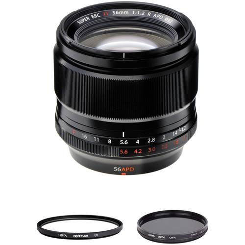 FUJIFILM XF 56mm f 1.2 R APD Lens with UV and Circular Polarizer Filters