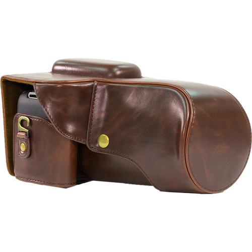 MegaGear Ever Ready PU Leather Camera Case with Strap for Canon EOS T6i, T6s, 800D