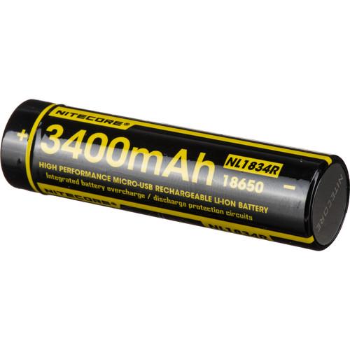 Nitecore 18650 Rechargeable Li-Ion Battery with Micro-USB