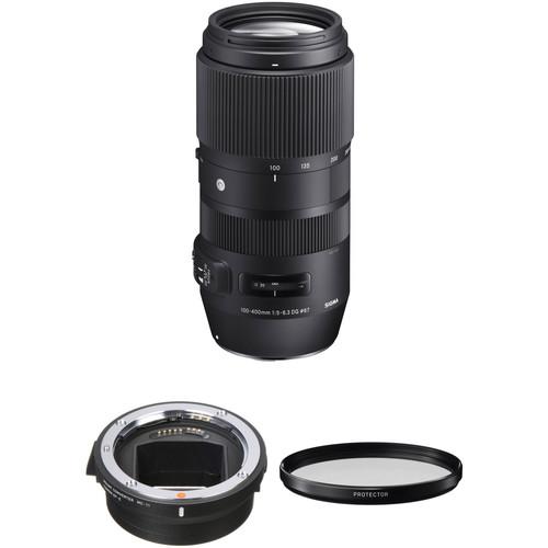 Sigma 100-400mm f 5-6.3 DG OS HSM Contemporary Lens for Canon EF and MC-11 Mount Converter Lens Adapter for Sony E Kit