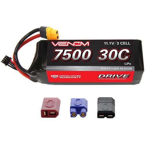 Venom Group Venom 30C 3S 7500mAh 11.1V 3 Cell RC Lipo Battery Traxxas Deans Tamiya Ec3 Plug
