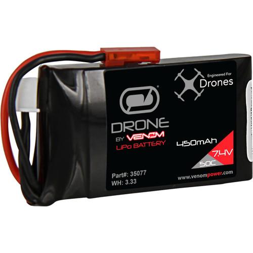 Venom Group Venom 50C 2S 450mAh 7.4V Lipo Drone Battery With Jst Plug
