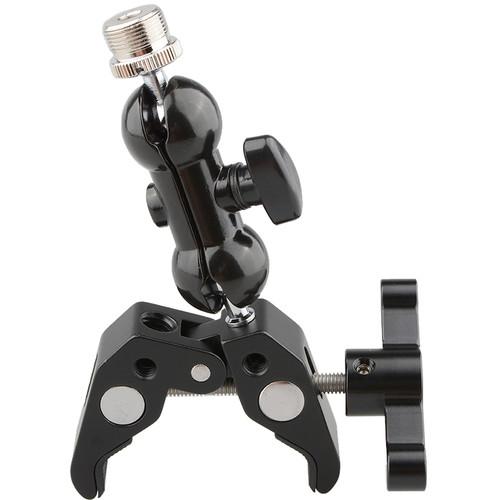 CAMVATE Super Clamp With 5 8"-27 Screw Double Ball Head Mount For Microphone