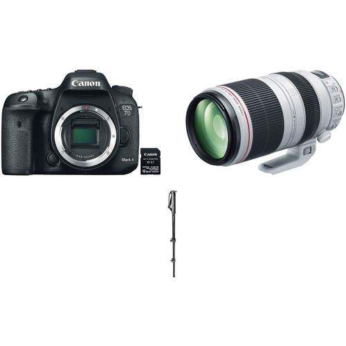 Canon EOS 7D Mark II DSLR Camera with W-E1 Wi-Fi Adapter and 100-400mm Lens Sports Kit
