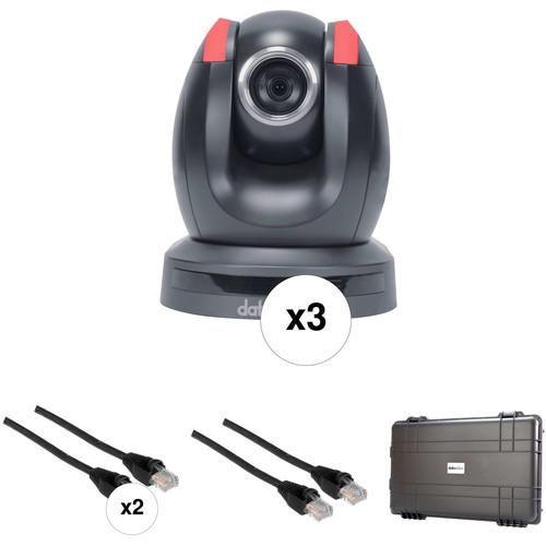Datavideo 3 x Camera Kit with Rolling Hard Case and Ethernet Cables