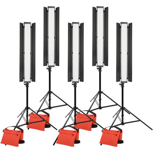 Genaray Triangle with Edge Lighting 36" Soft Strip 5-Light Standard Kit with Light Stands