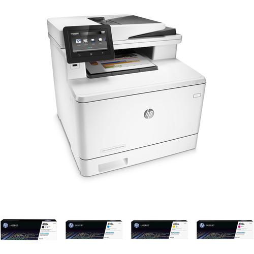 HP Color LaserJet Pro M477fdn All-in-One Printer with Extra 410A Toner Set Kit