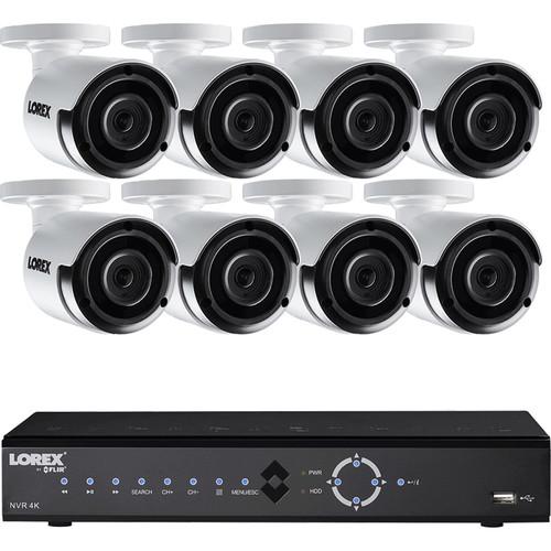 Lorex 8-Channel 4K NVR with 2TB HDD & Eight 4MP Outdoor Cameras with Color Night Vision