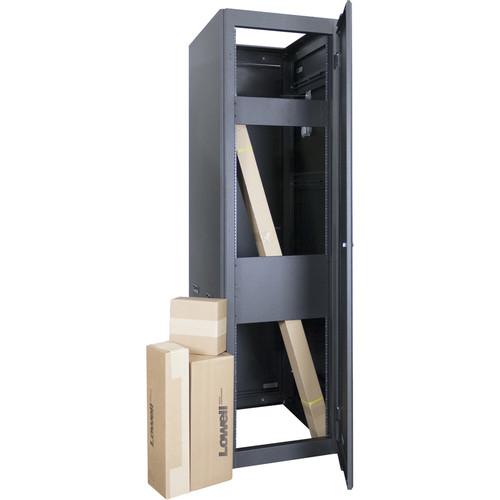 Lowell Manufacturing Rack-Narrow-Gangable-44U, 27"Deep, with AV Accessory Bundle