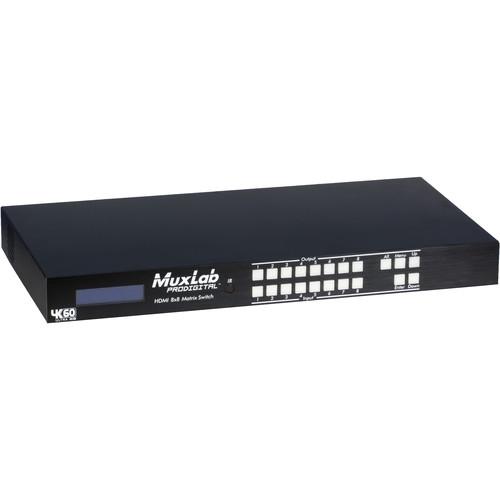 MuxLab HDMI 8 x 8 Matrix 4K 60 Switcher with UK Power Cord