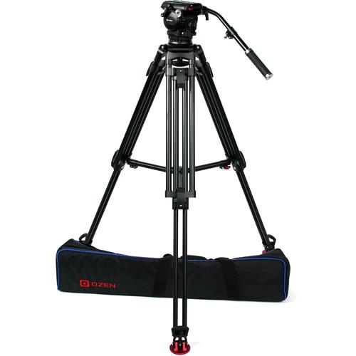 OZEN 100AL2 100mm Aluminum Tripod & Agile 15S Fluid Head System