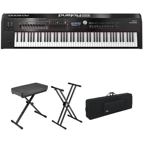Roland RD-2000 88-Key Digital Stage Piano with Bench, Stand, and Travel Case Kit