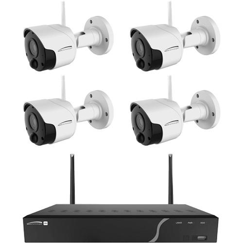 Speco Technologies 4-Channel 2MP Wireless NVR with 1TB HDD & 4 2MP Outdoor Wireless Network Bullet Cameras