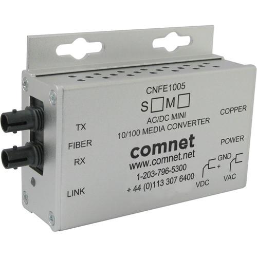 COMNET Single Mode 10 100 Mbps Ethernet 1310nm Mini AC DC Power Media Converter