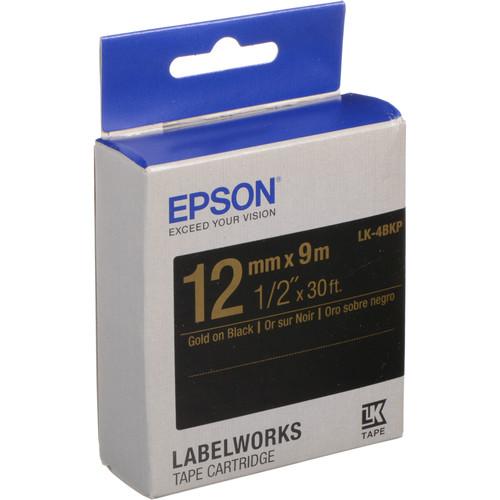 Epson LabelWorks Standard LK Tape Gold on Black Cartridge