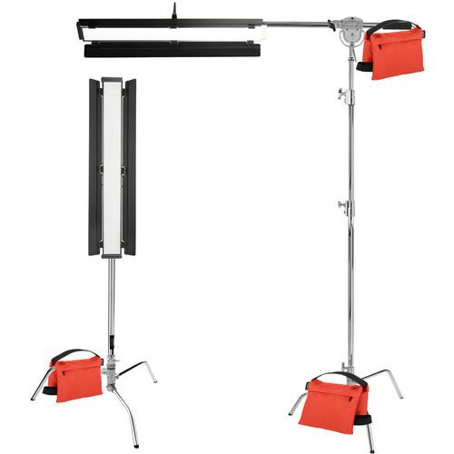 Genaray Clamshell Lighting 36" Soft Strip 2-Light Pro Kit with C-Stands