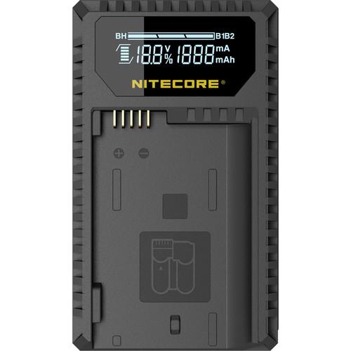 Nitecore UNK1 Dual-Slot USB Travel Charger for Nikon EN-EL14, EN-EL14a, and EN-EL15 Lithium-Ion Batteries