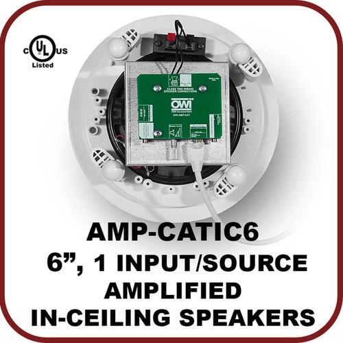 OWI Inc. One Input Source, 6.5 Inch Amplified In-Ceiling Speaker