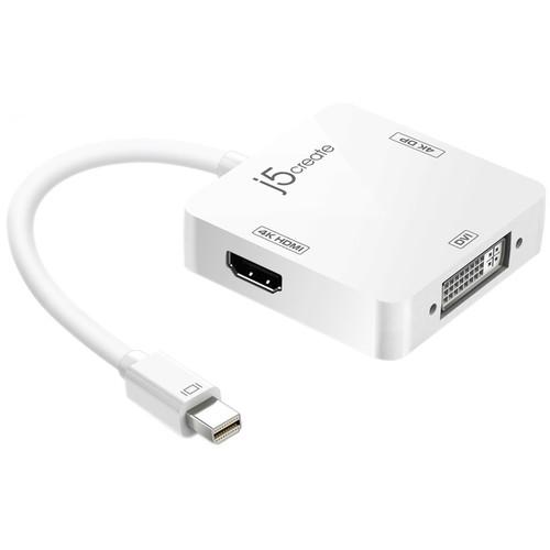 j5create Mini DisplayPort to 4K DisplayPort, HDMI & DVI-D Adapter