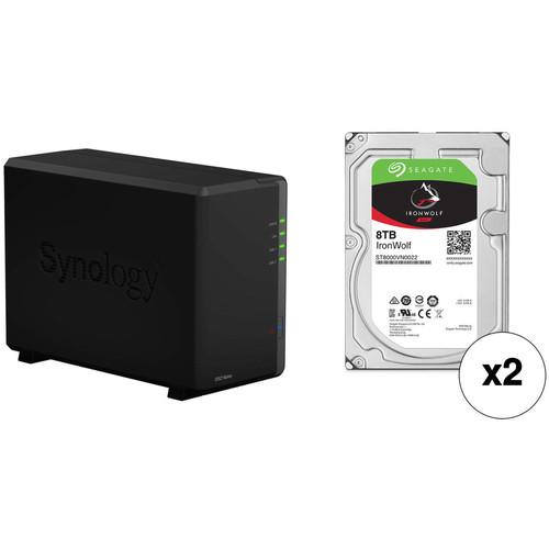 Synology DiskStation 16TB DS218play 2-Bay NAS Enclosure Kit with Seagate NAS Drives