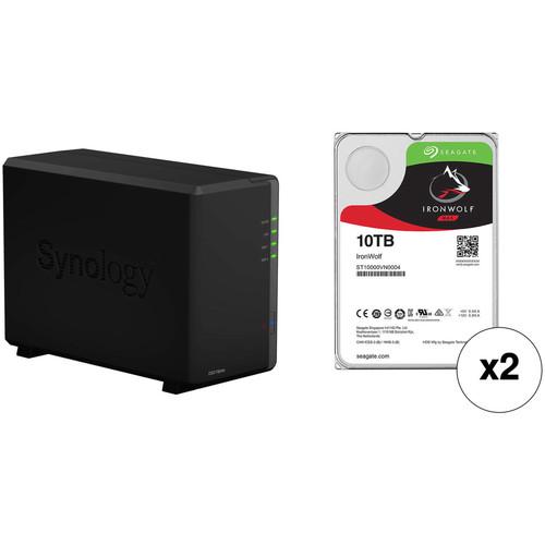 Synology DiskStation 20TB DS218play 2-Bay NAS Enclosure Kit with Seagate NAS Drives