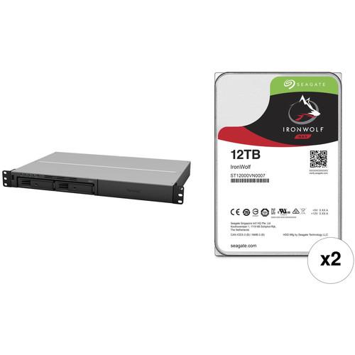 Synology RackStation 24TB RS217 2-Bay NAS Enclosure Kit with Seagate NAS Drives