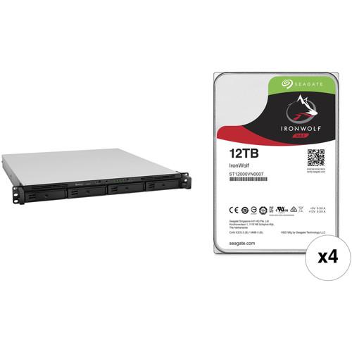 Synology RackStation 48TB RS818 4-Bay NAS Server Kit with Seagate NAS Drives