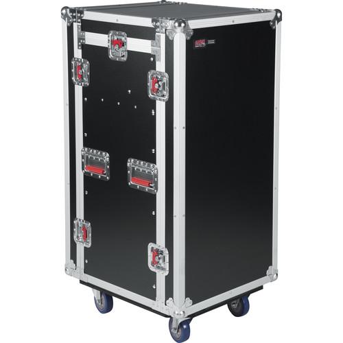 Gator Cases G-TOUR 10X16 PU Pop-Up Console Rack Case - 10 Space Top and 16 Space Front and Rear Rackable Audio Equipment