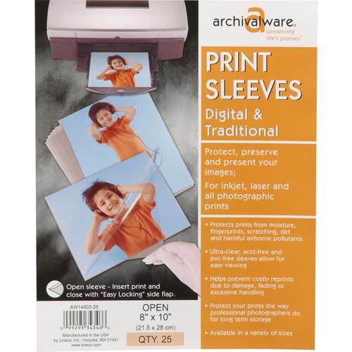 Lineco Print Sleeves with Locking Side Flap