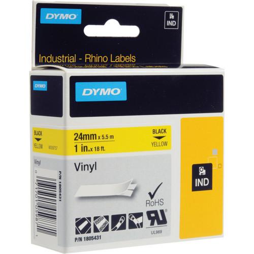 Dymo Rhino 1.0" Yellow Vinyl Labels
