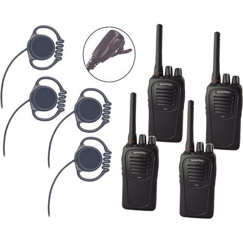 Eartec 4-User SC-1000 Two-Way Radio System with Loop Lapel Mic Headsets