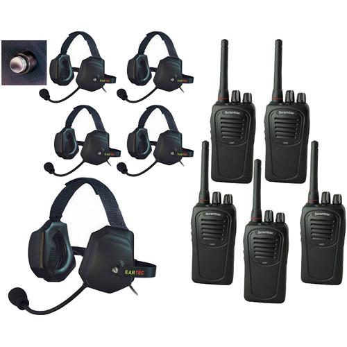Eartec 5-User SC-1000 Two-Way Radio with XTreme Shell Mount PTT Headsets