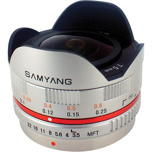 Samyang 7.5mm f 3.5 UMC Fisheye MFT Lens - Silver