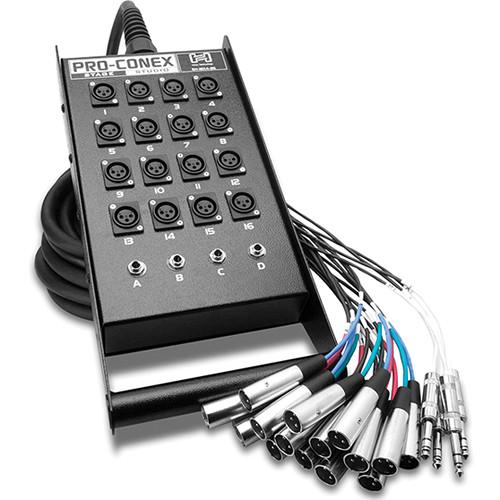 Hosa Technology SH16X450 SH Series Stage Box Snake with 16 3-Pin XLR Send and 4 TRS Return Channels- 50.0