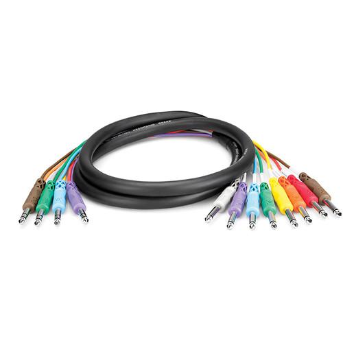 Hosa Technology STP802 Four TRS 1 4" Male to Eight TS 1 4" Male Send Receive Snake- 6.5