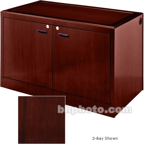 Sound-Craft Systems 3-Bay Equipment Storage Credenza - Veneer Dark Mahogany