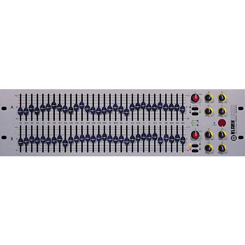 Klark Teknik DN370 - Dual Channel, 30-Band, 1 3 Octave Graphic Equalizer with 45mm Faders and Balanced Outputs