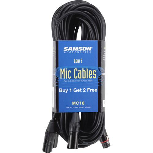 Samson 3-Pin XLR Male to XLR Female Microphone Cable - 18