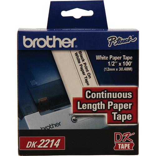 Brother DK2214 0.47" Black Print On White Tape