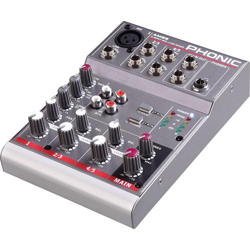 Phonic AM 55 1-Mic Line, 2-Stereo Compact Analog Mixer