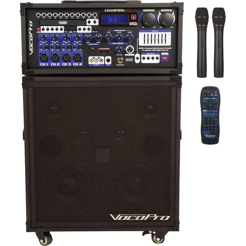 VocoPro CHAMPION-REC 3 200W 4-Channel Multi-Format Portable PA System with Digital Recorder