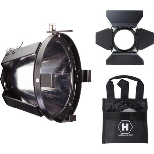 HIVE LIGHTING Par Reflector, Barndoors, and 3-Lens Set with Bag for Wasp 100-C & Bee 50-C LED Lights