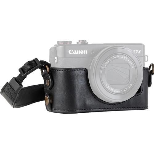 MegaGear Genuine Leather Camera Half Case and Strap for Canon PowerShot G7 X Mark II