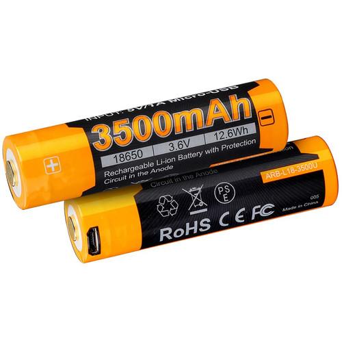 Fenix Flashlight 18650 Lithium-Ion Battery with Micro-USB Charging Port